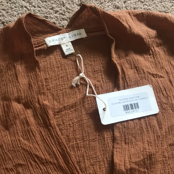 Tie front gauze top - Picture 2 of 2